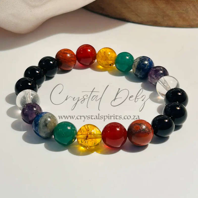 Mens Chakra 7 Onyx Bracelet