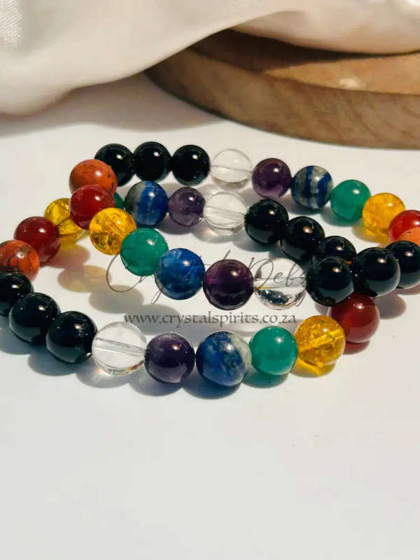 Mens Chakra 7 Onyx Bracelet