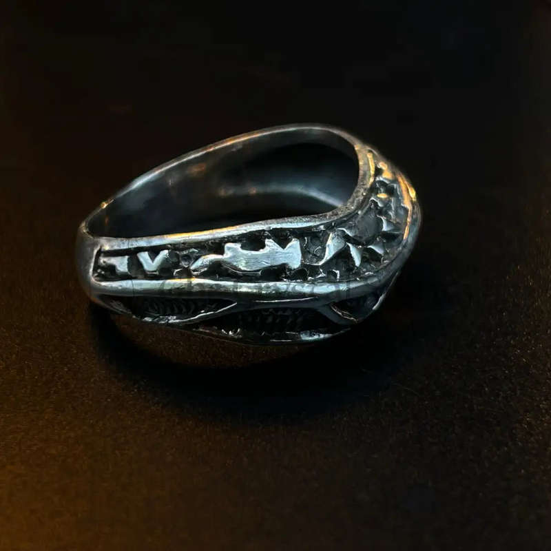 Mens Sun Twirl Sterling Silver Ring