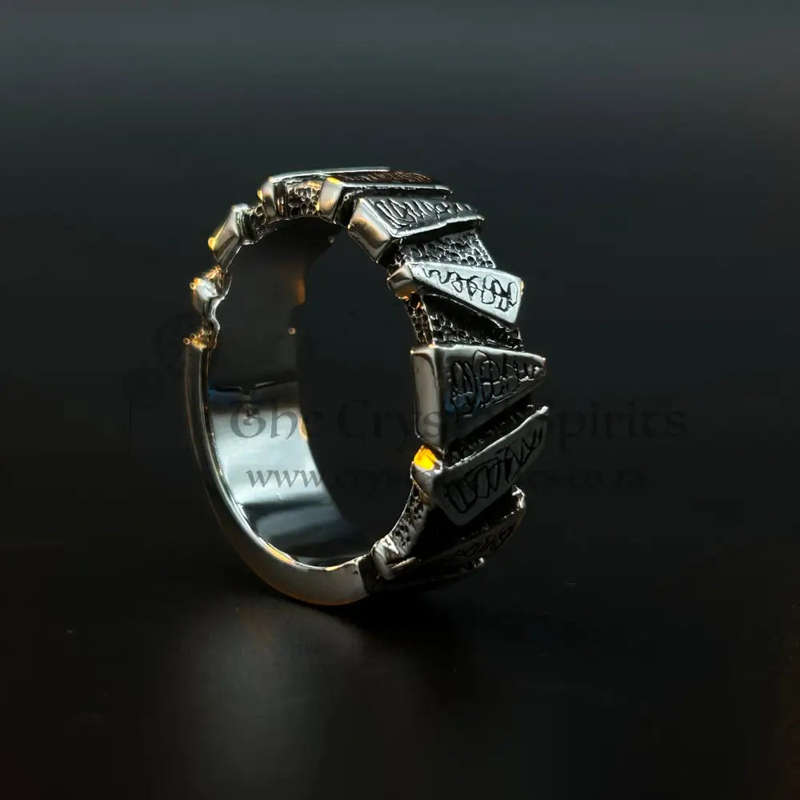 Mens Tribal Sterling Silver Ring