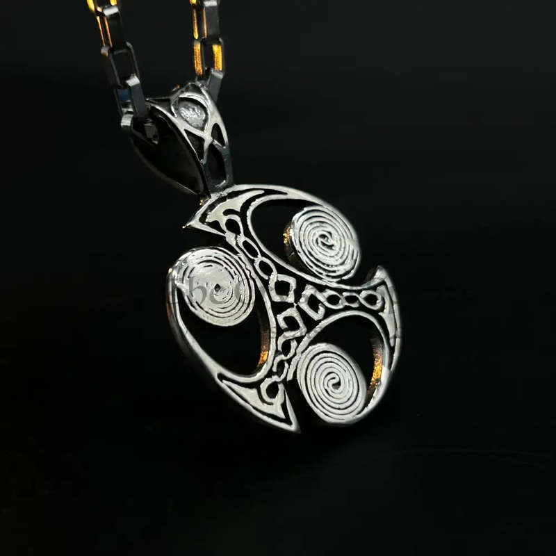 Mens Viking Sterling Silver Pendant - Spirals Of Eternal Life