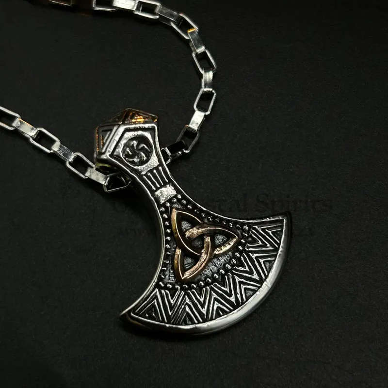 Mens Viking Triquetra Sterling Silver Pendant