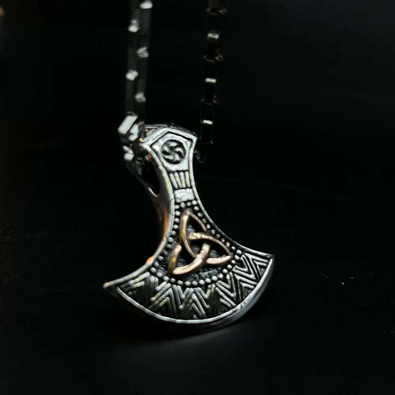 Mens Viking Triquetra Sterling Silver Pendant