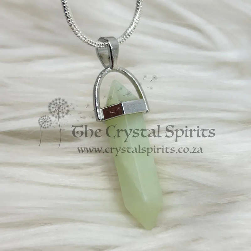 New Jade Crystal Double Terminated Pendant
