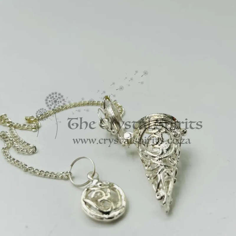 Om White metal filigree Pendulum