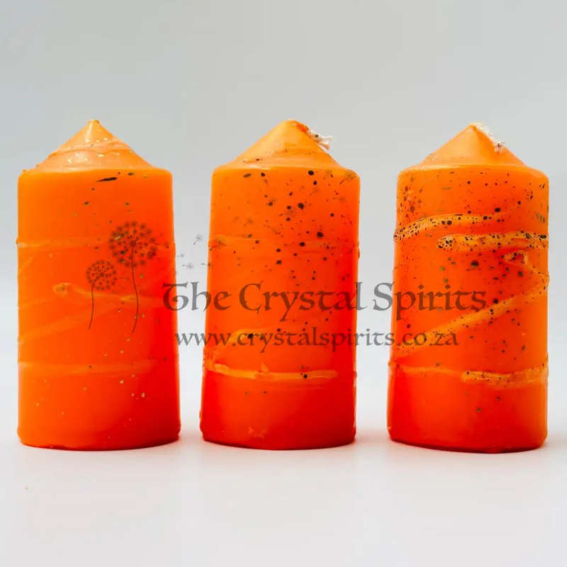 Orange Speckled Large Altar Candles
