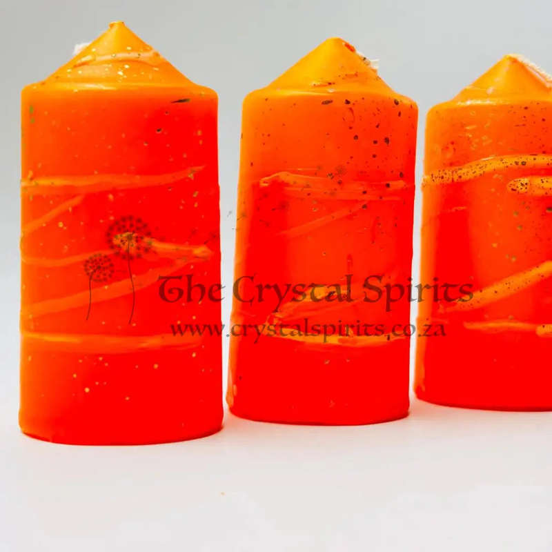 Orange Speckled Large Altar Candles