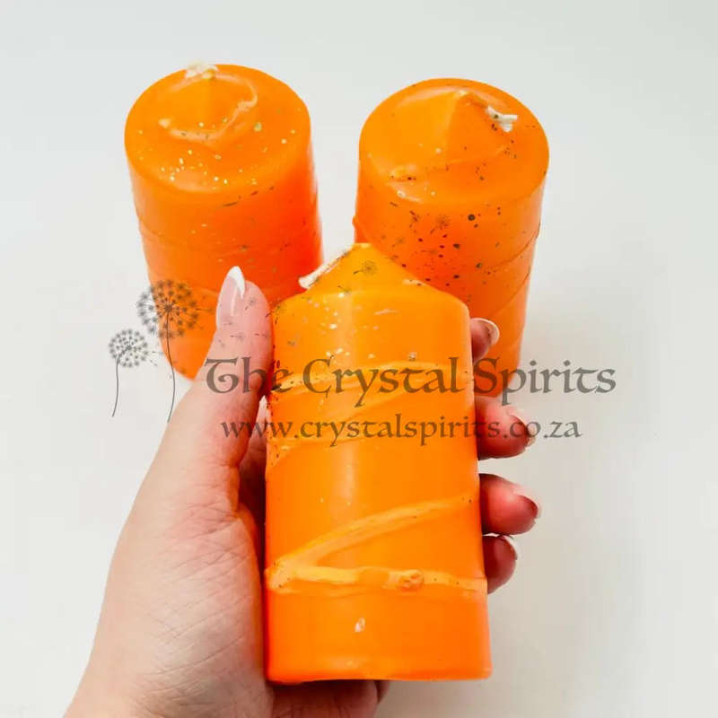 Orange Speckled Large Altar Candles