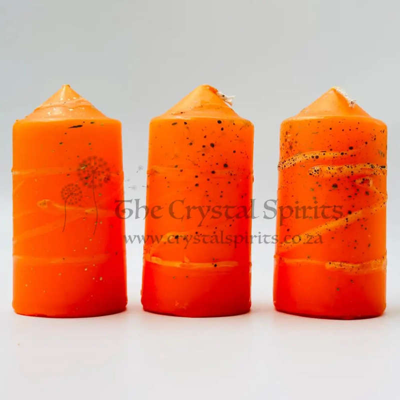 Orange Speckled Large Altar Candles