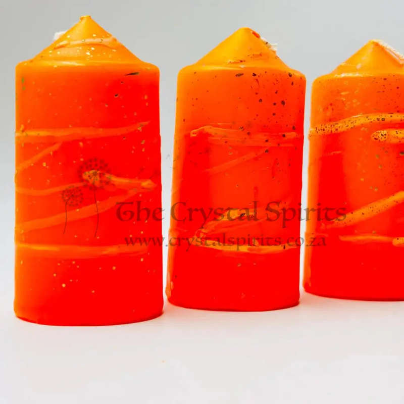 Orange Speckled Large Altar Candles