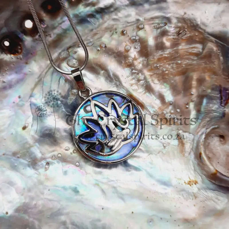 Paua Shell Lotus Pendant