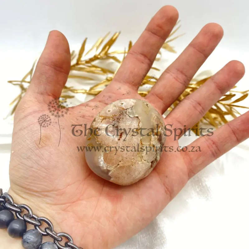 Peace and Passion Flower Agate Oval