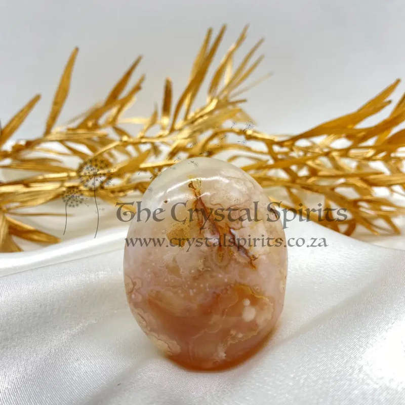 Peace and Passion Flower Agate Oval