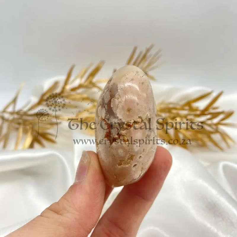 Peace and Passion Flower Agate Oval