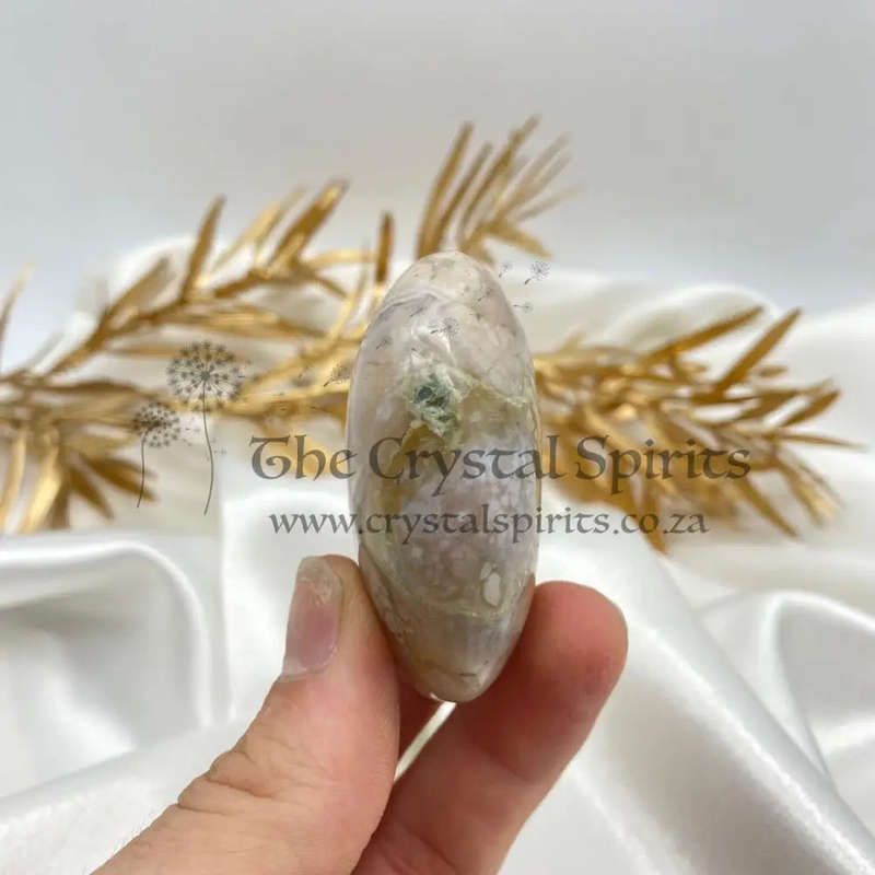 Peace and Passion Flower Agate Oval