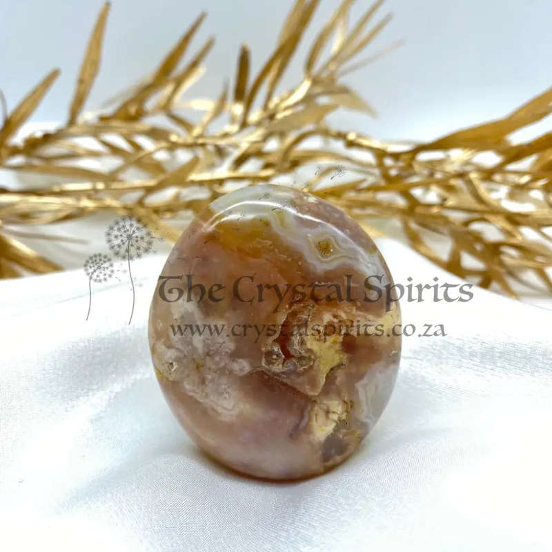Peace and Passion Flower Agate Oval