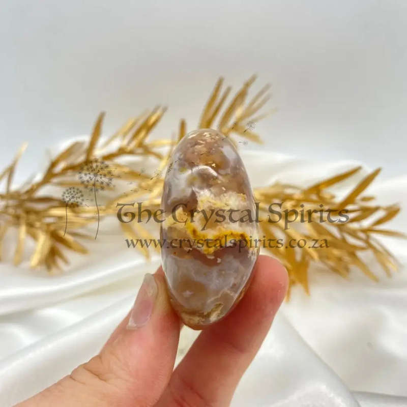 Peace and Passion Flower Agate Oval