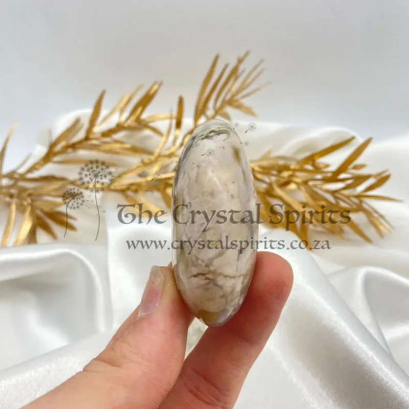 Peace and Passion Flower Agate Oval