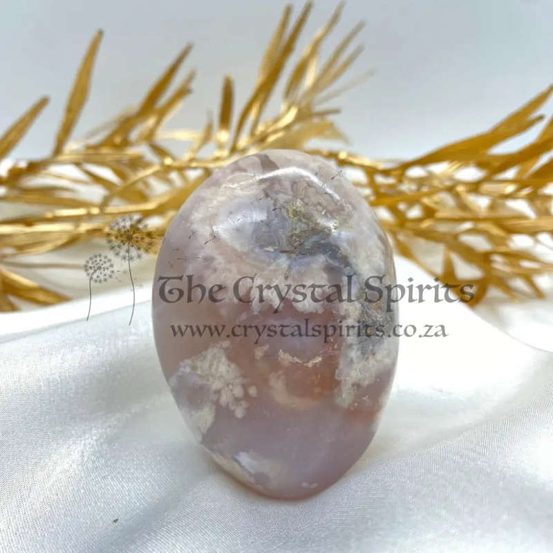 Peace and Passion Flower Agate Oval