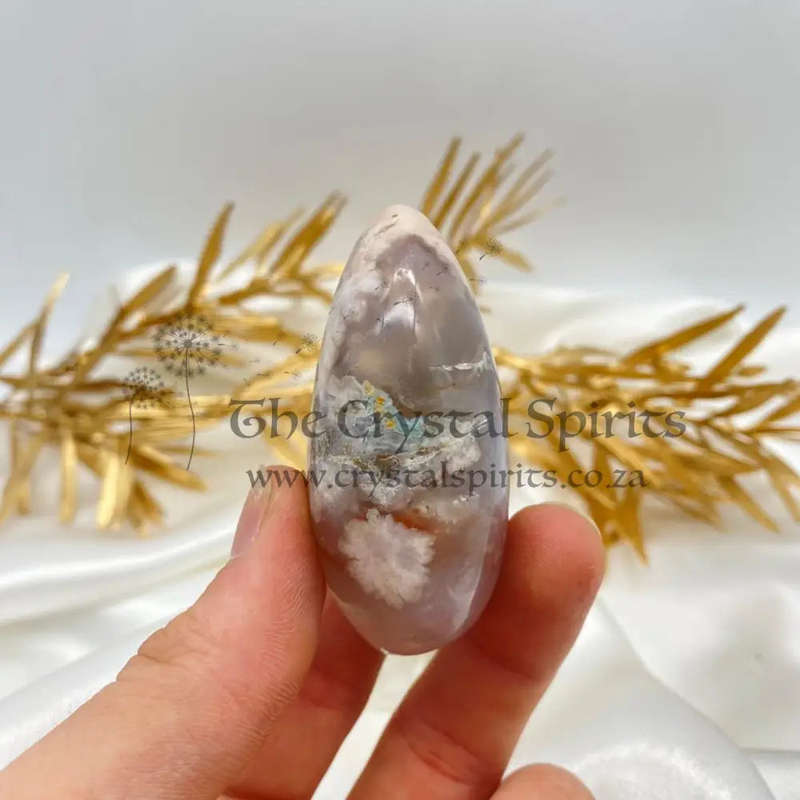 Peace and Passion Flower Agate Oval