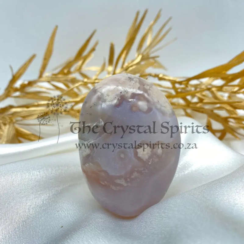 Peace and Passion Flower Agate Oval