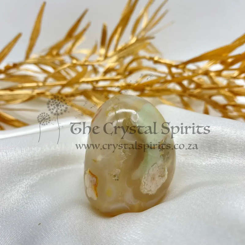 Peace and Passion Flower Agate Oval