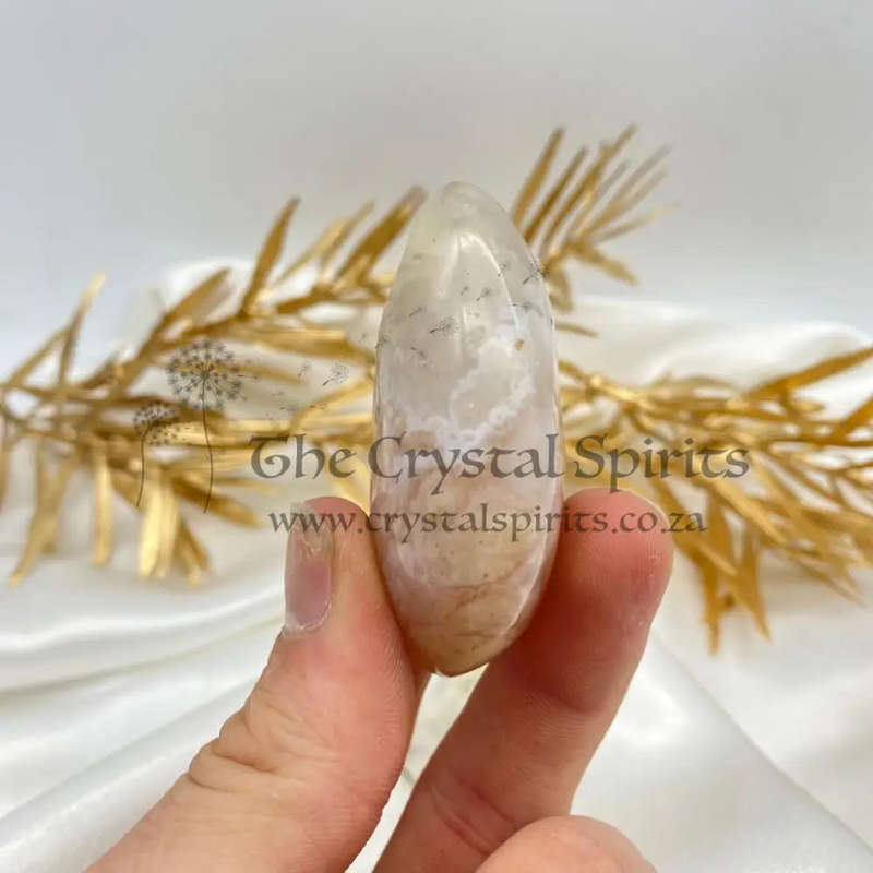 Peace and Passion Flower Agate Oval