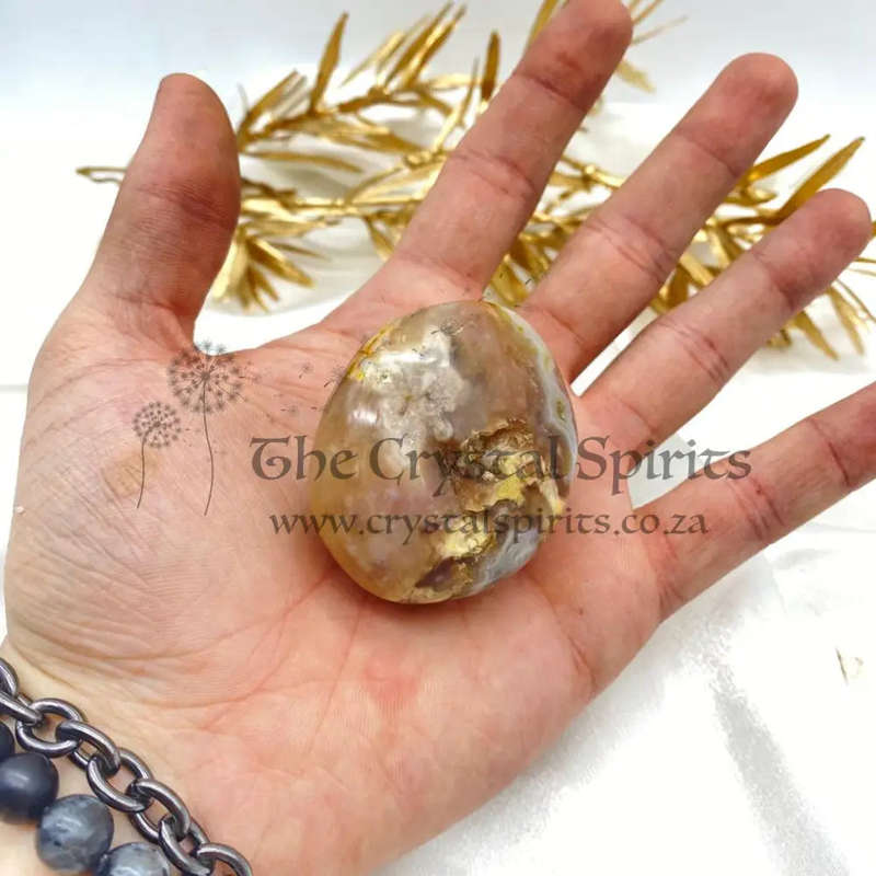 Peace and Passion Flower Agate Oval