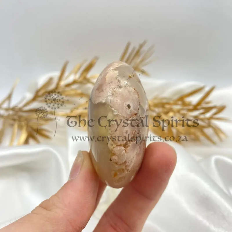 Peace and Passion Flower Agate Oval