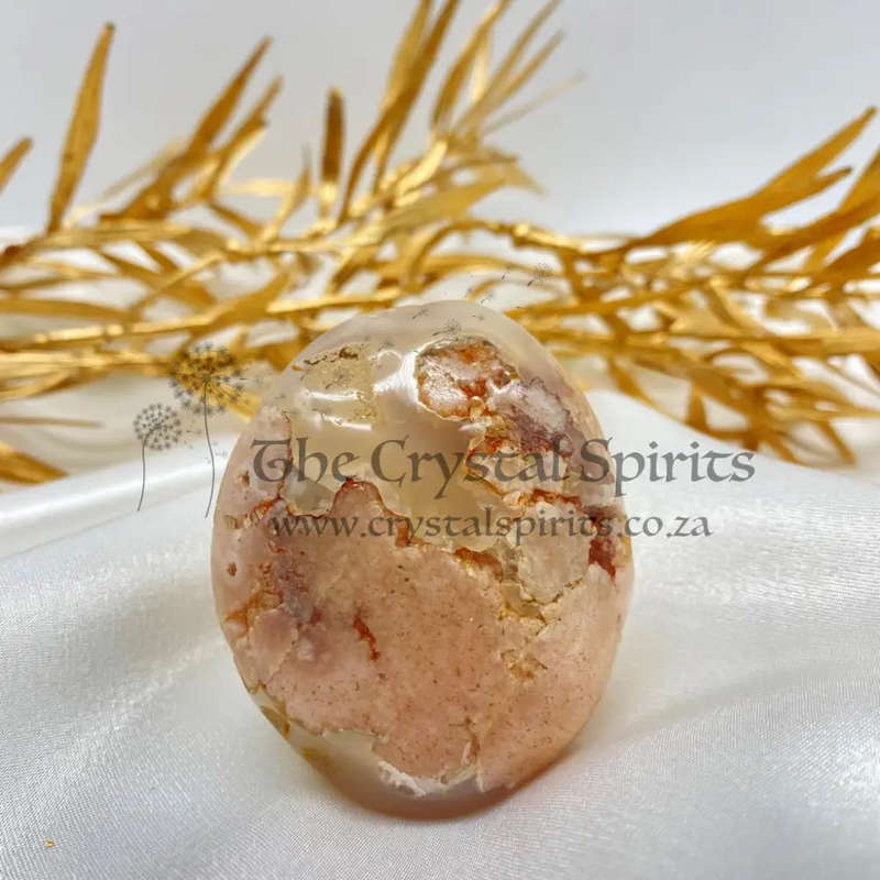 Peace and Passion Flower Agate Oval
