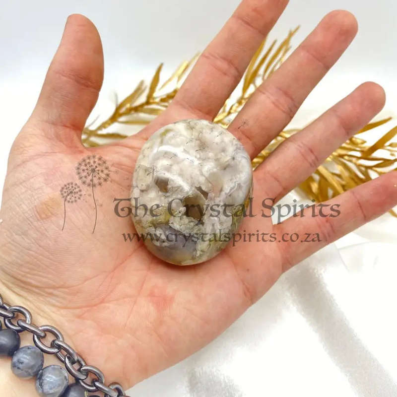 Peace and Passion Flower Agate Oval