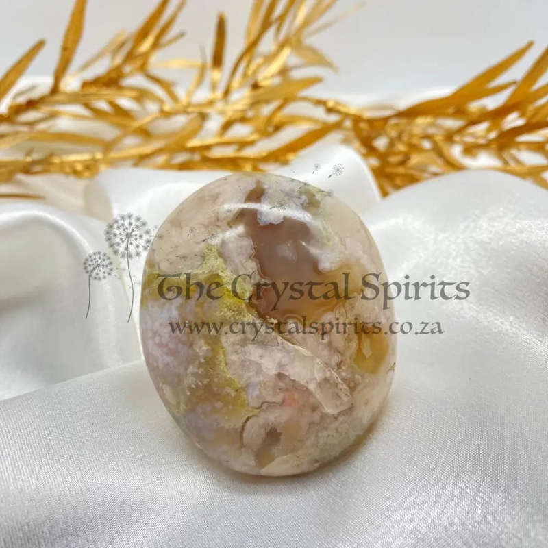 Peace and Passion Flower Agate Oval