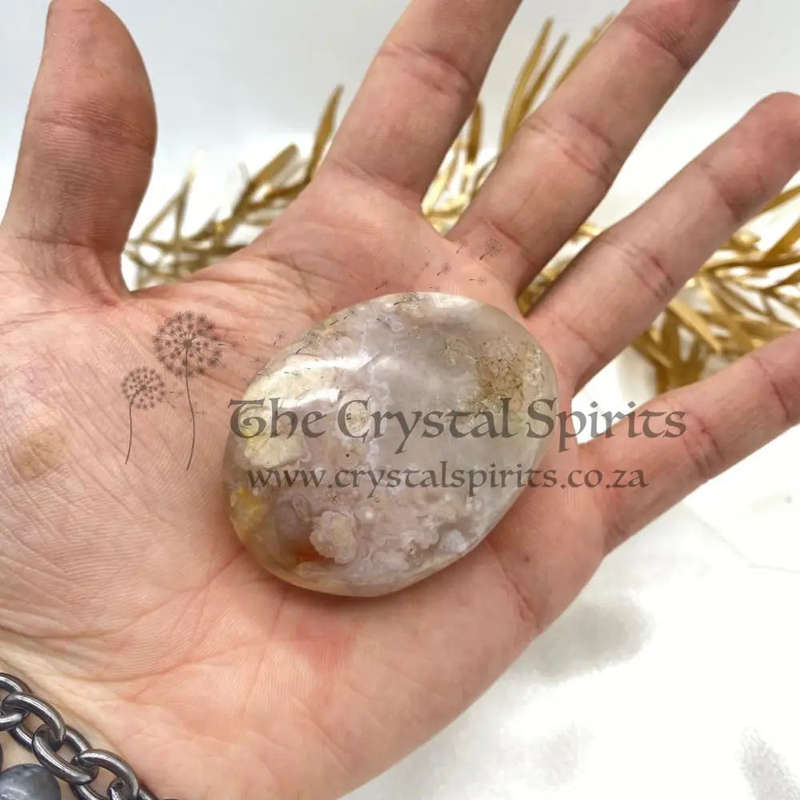 Peace and Passion Flower Agate Oval