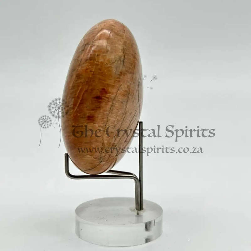 Peach Moonstone Palm Stone