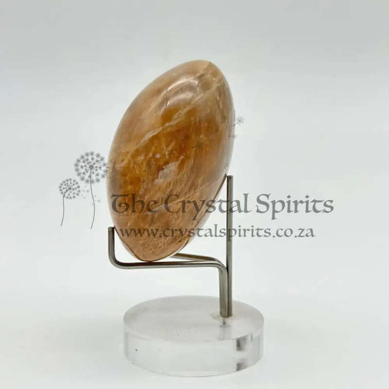 Peach Moonstone Palm Stone