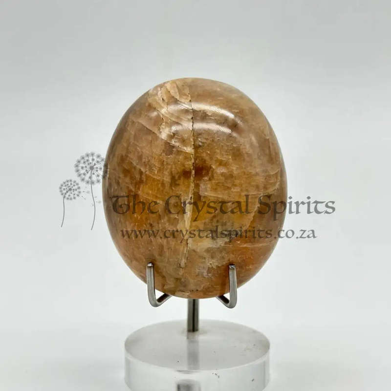 Peach Moonstone Palm Stone