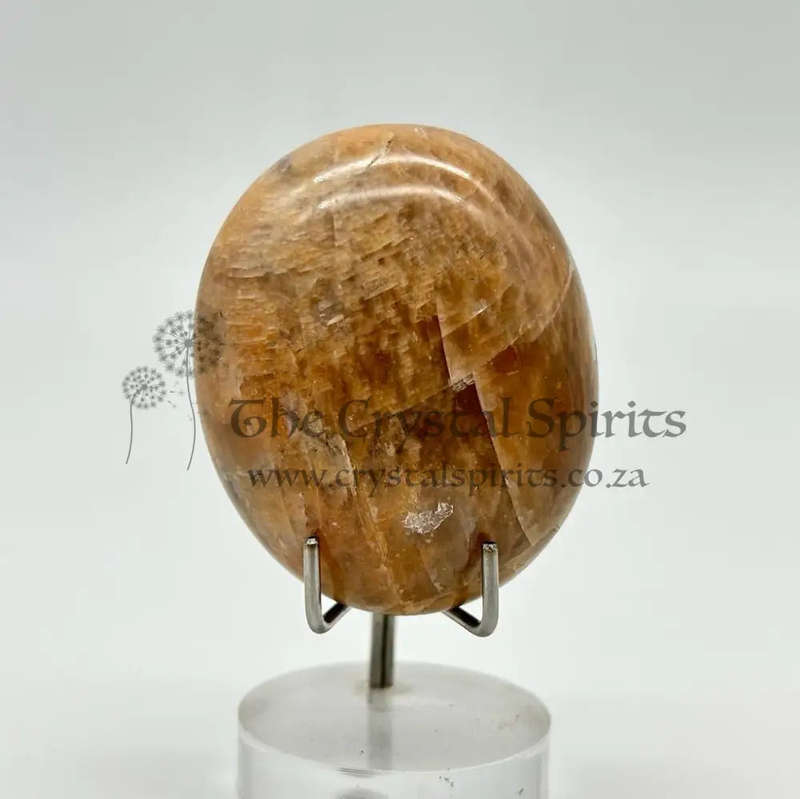 Peach Moonstone Palm Stone