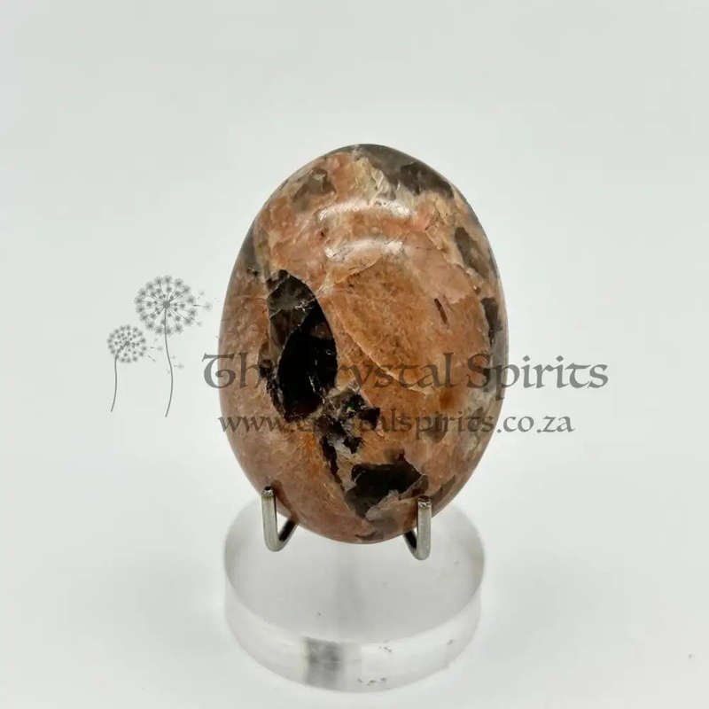 Peach Moonstone Palm Stone