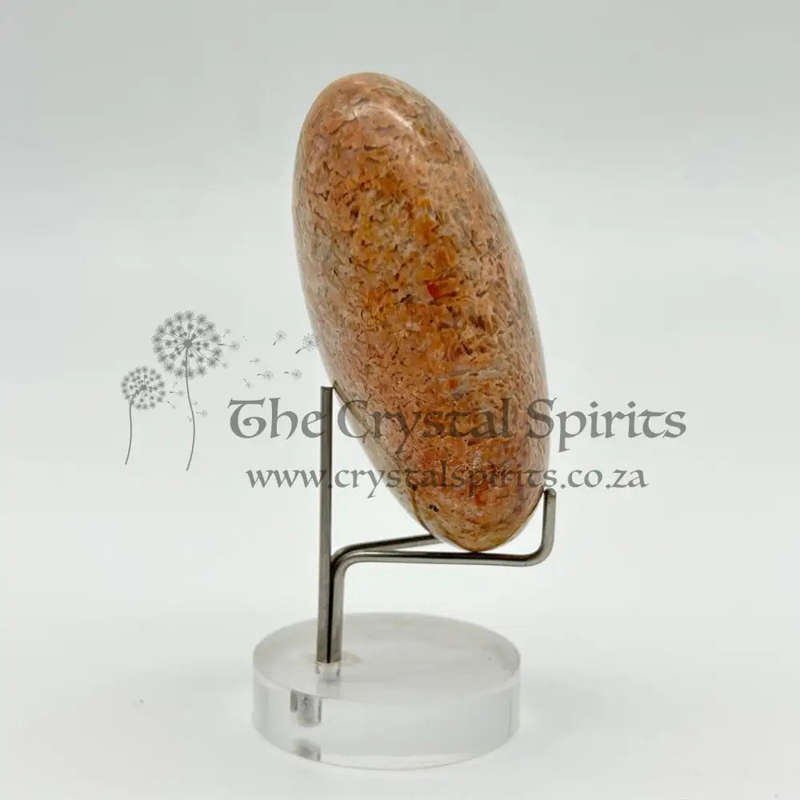 Peach Moonstone Palm Stone