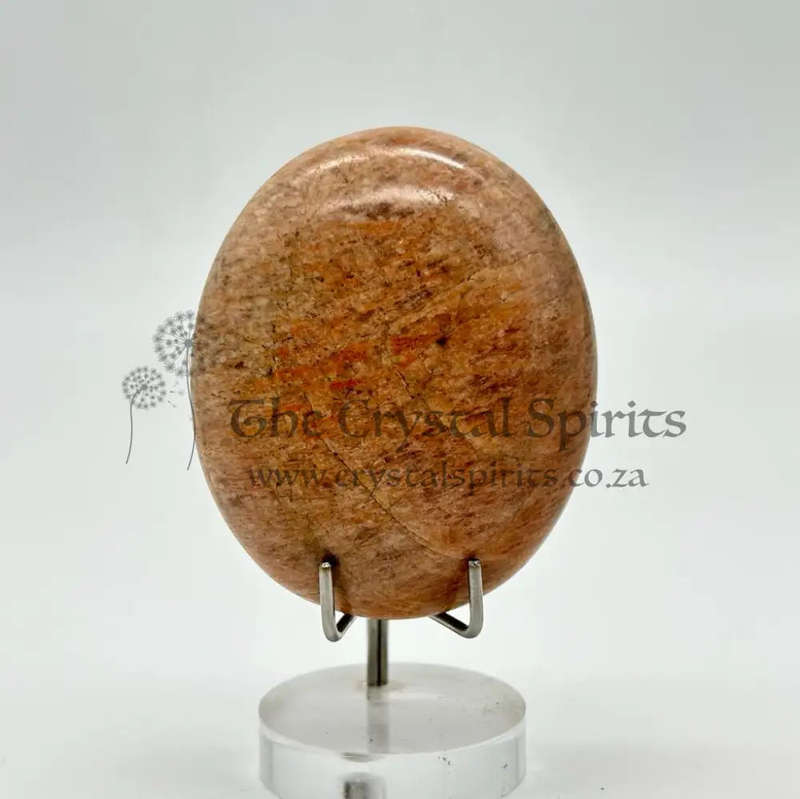 Peach Moonstone Palm Stone