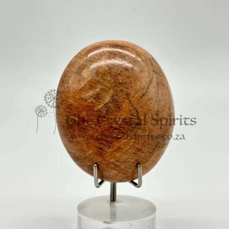 Peach Moonstone Palm Stone