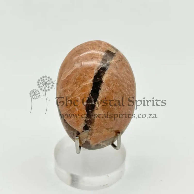 Peach Moonstone Palm Stone