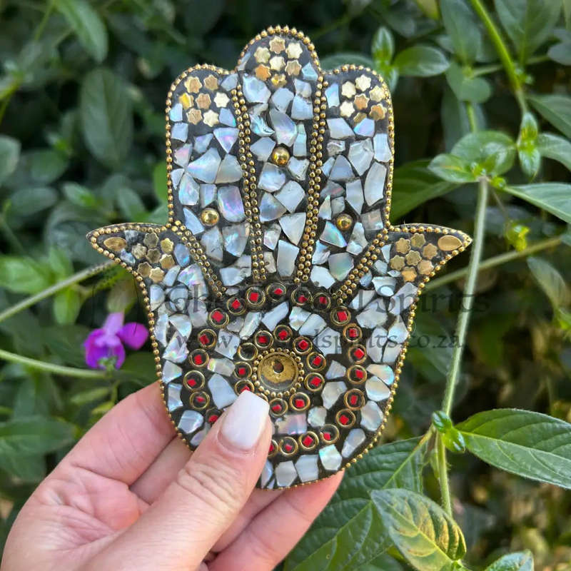 Pearl Mosaic Hand Of Hamsa Incense Holder