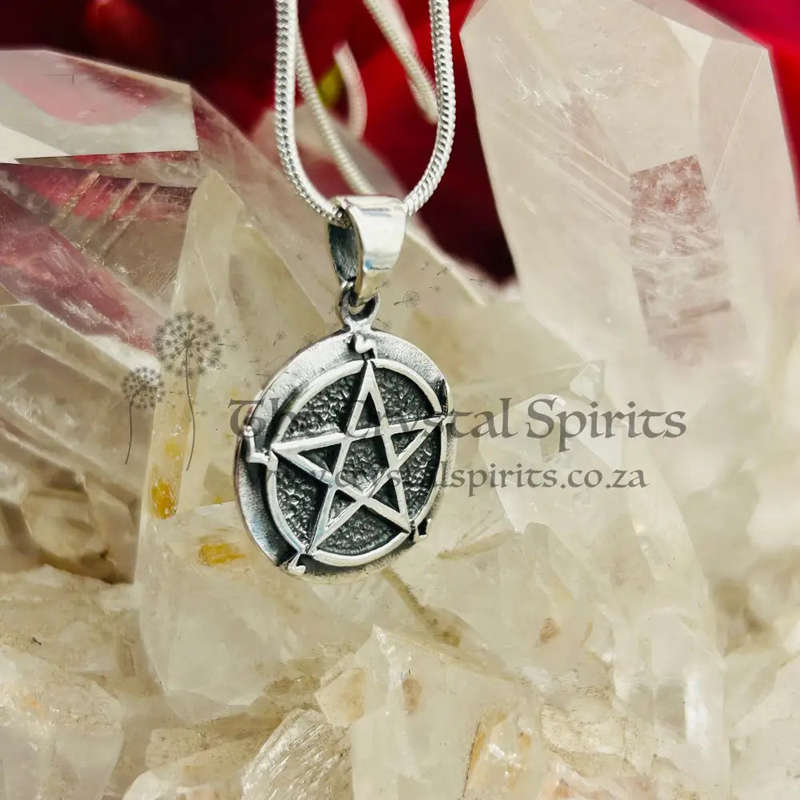 Pentacle Circle Sterling Silver Pendant