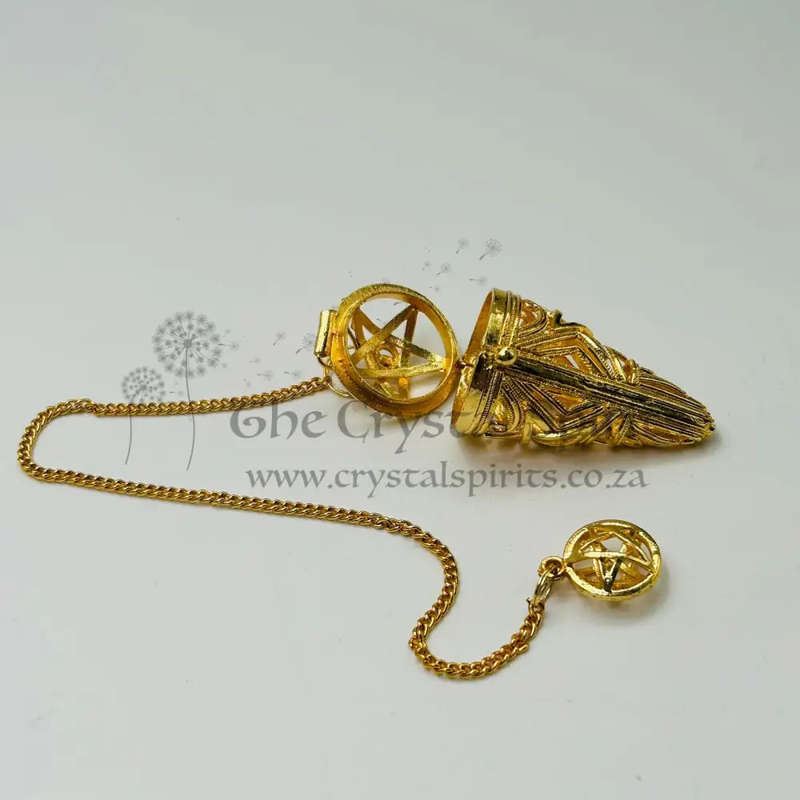 Pentacle filigree pendulum with chain