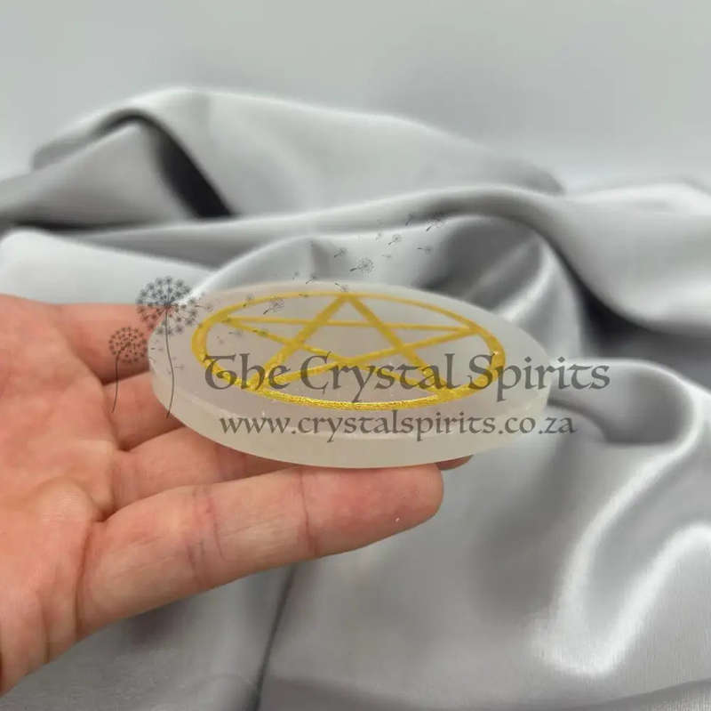 Pentacle Selenite Charging Plate