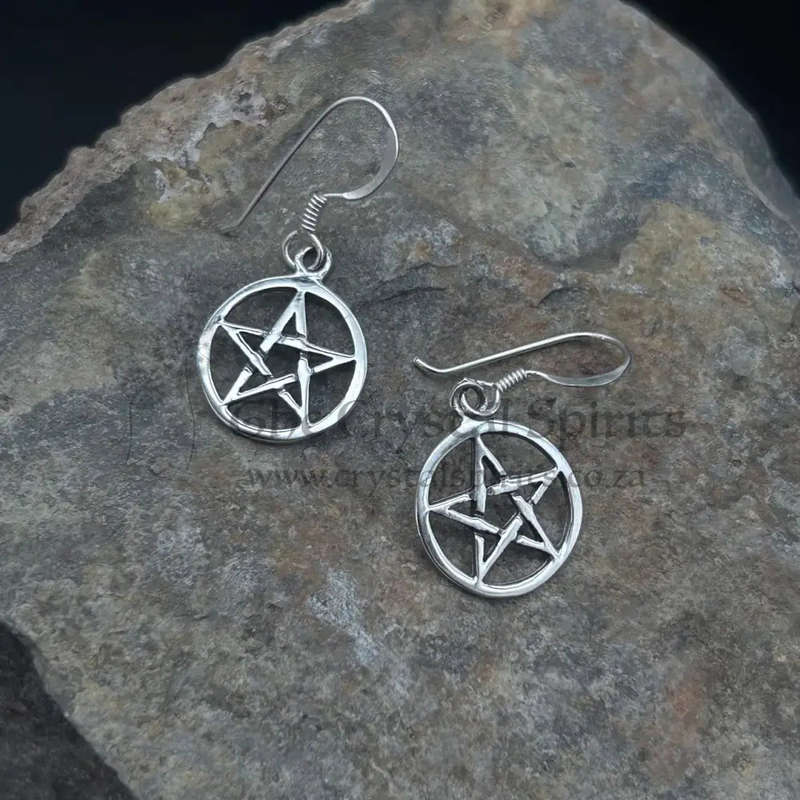 Pentacle Sterling Silver Earrings
