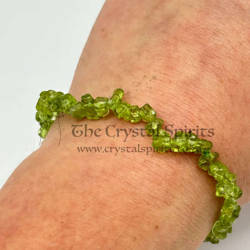 Peridot Chip Crystal Bracelet