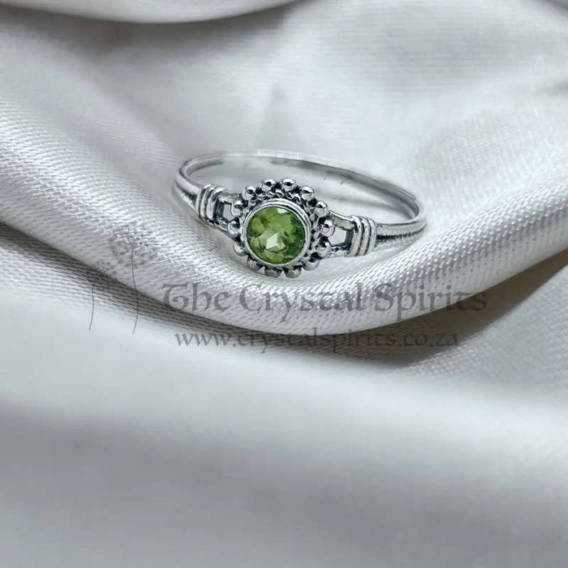 Peridot Crystal Sterling Silver Ring