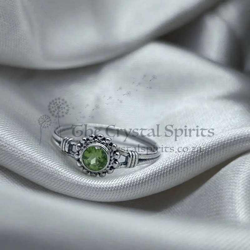 Peridot Crystal Sterling Silver Ring